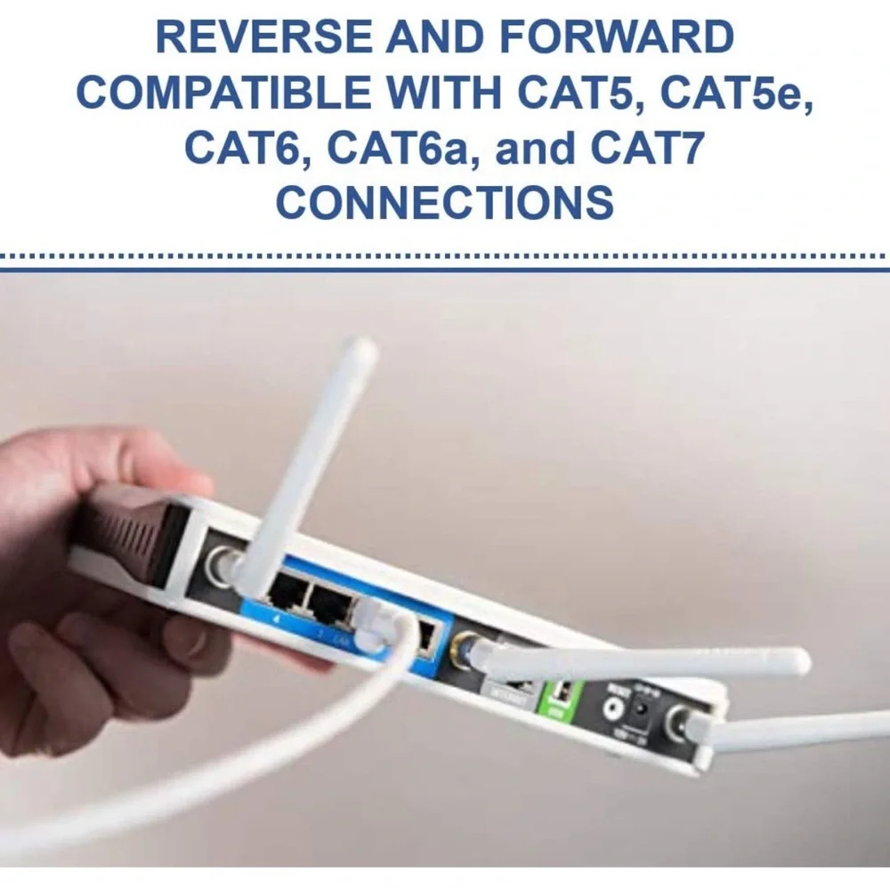 On-Q CAT 5e Patch Cable, 10Gbps Ethernet Speed, Computer Networking Cord 50-foot